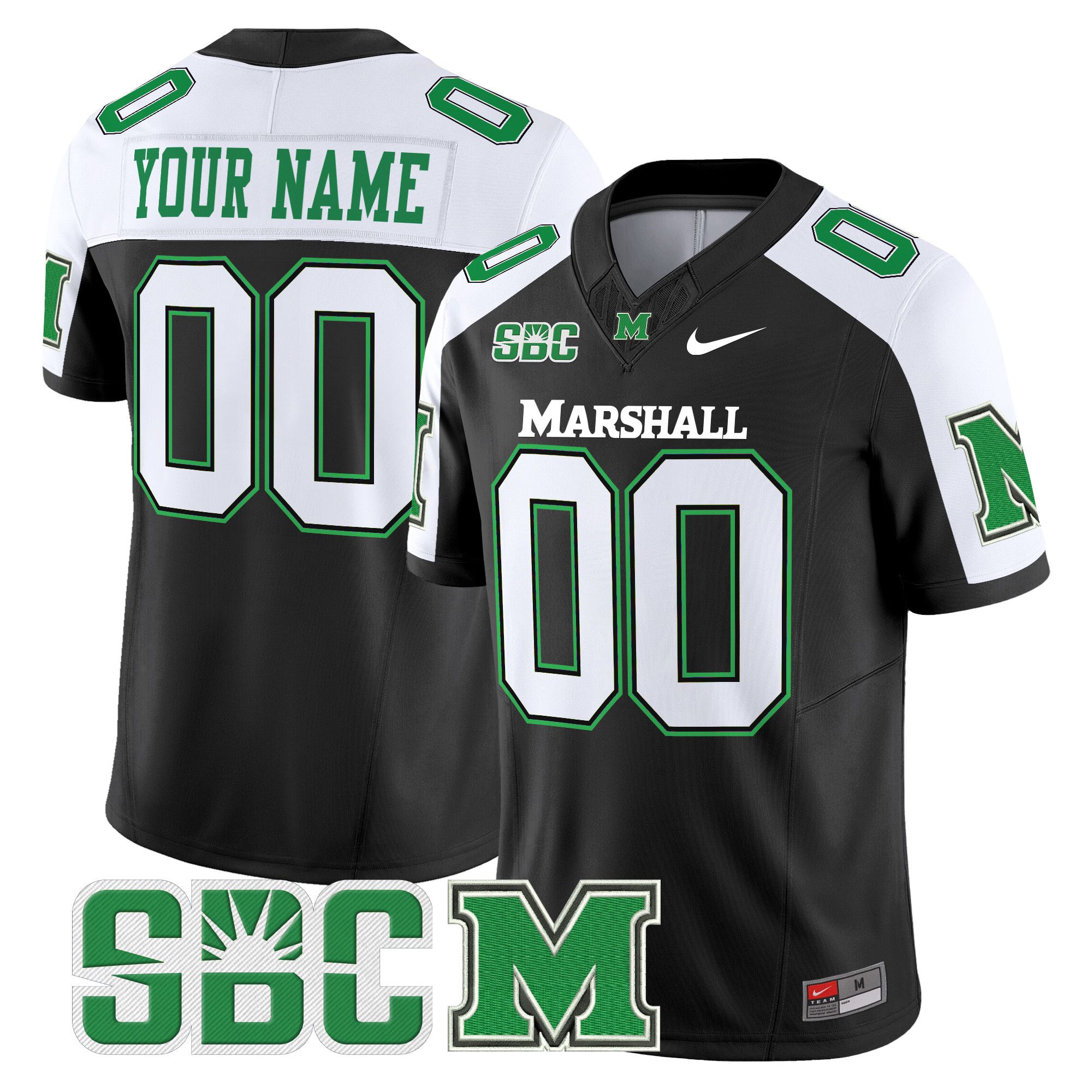 Men Marshall Thundering Herd Black Nike 2024 Vapor Limited Custom NCAA Jersey